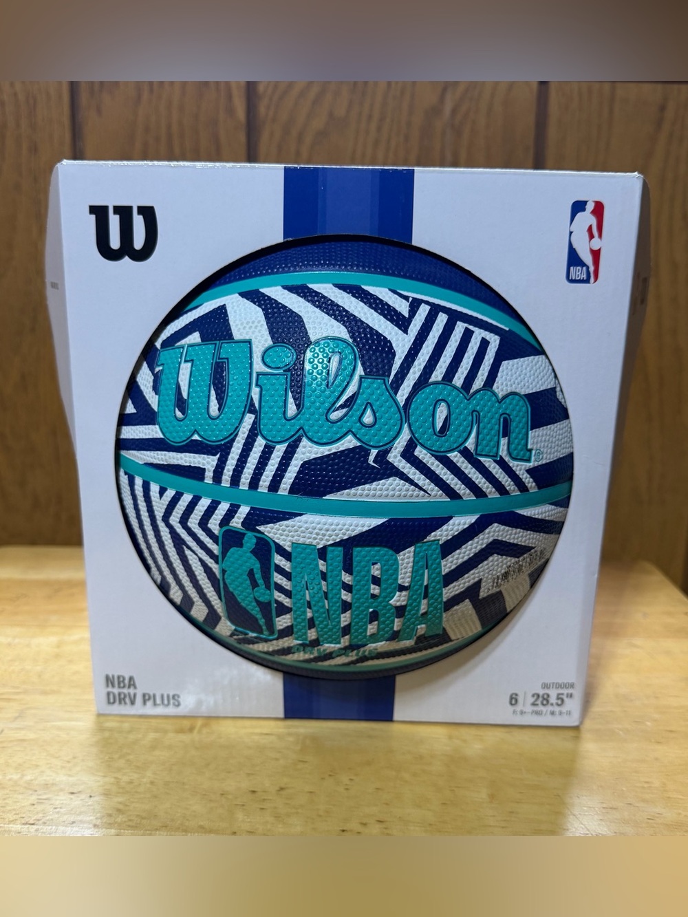 Wilson NBA DRV Plus Basketball Dazzle Camo Blue Outdoor Unisex Size 6 28.5” NEW